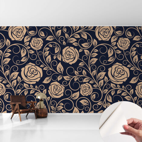 Fotomurale adesivo - murale da parete - Carta da parati autoadesiva - design parete moderno - Fiori romantici 416x254 cm