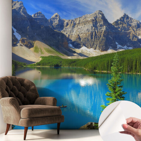 Fotomurale adesivo - murale da parete - Carta da parati autoadesiva - design parete moderno - Lago di montagna 250x250 cm