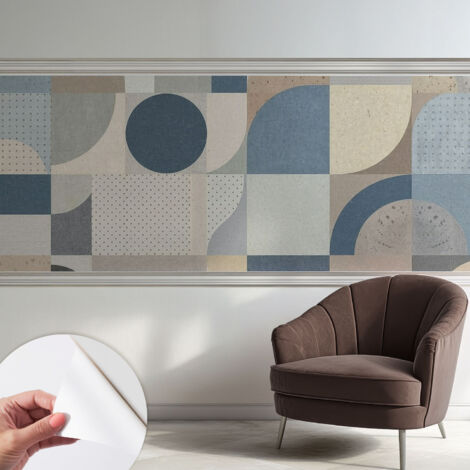 Fotomurale adesivo - murale da parete - Carta da parati autoadesiva - design parete moderno - Mosaico geometrico 250x104 cm