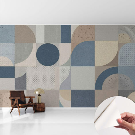 Fotomurale adesivo - murale da parete - Carta da parati autoadesiva - design parete moderno - Mosaico geometrico 416x254 cm