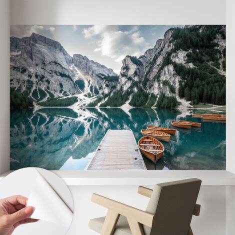 Fotomurale adesivo - murale da parete - Carta da parati autoadesiva - design parete moderno - Panorama montano 104x70 cm