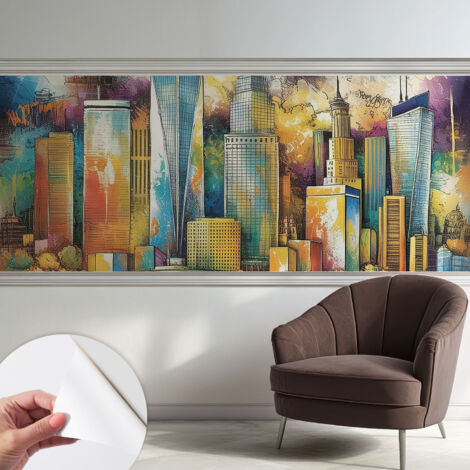 Fotomurale adesivo - murale da parete - Carta da parati autoadesiva - design parete moderno - Panorama urbano 250x104 cm