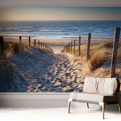 Fotomurale adesivo - murale da parete - Carta da parati autoadesiva - design parete moderno - Sentiero sulla spiaggia 312x219 cm