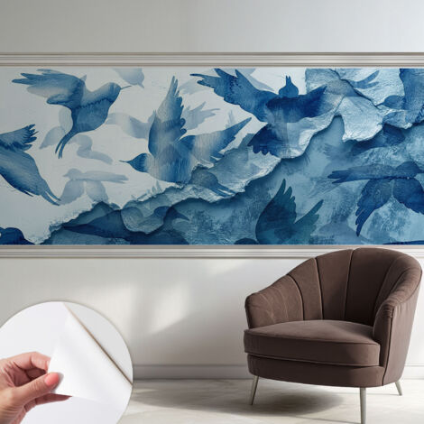 Fotomurale adesivo - murale da parete - Carta da parati autoadesiva - design parete moderno - Uccelli dinamici 250x104 cm