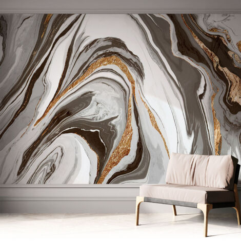 Fotomurale adesivo - murale da parete - Carta da parati autoadesiva - design parete moderno - Vortici marmorei 312x219 cm