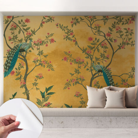Fotomurale adesivo - parete decorativa - decorazione casa - stile moderno parete - Alberi di pavone 208x146 cm