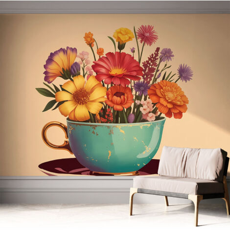 Fotomurale adesivo - parete decorativa - decorazione casa - stile moderno parete - Bouquet colorato 312x219 cm