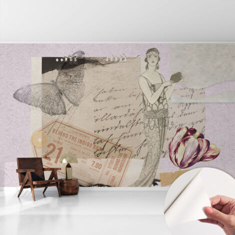 Fotomurale adesivo - parete decorativa - decorazione casa - stile moderno parete - Collage nostalgico 416x254 cm