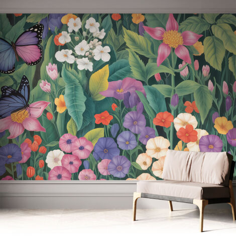 Fotomurale adesivo - parete decorativa - decorazione casa - stile moderno parete - Esplosione floreale 312x219 cm