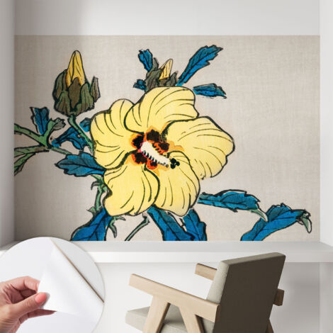 Fotomurale adesivo - parete decorativa - decorazione casa - stile moderno parete - Fiore giallo 104x70 cm
