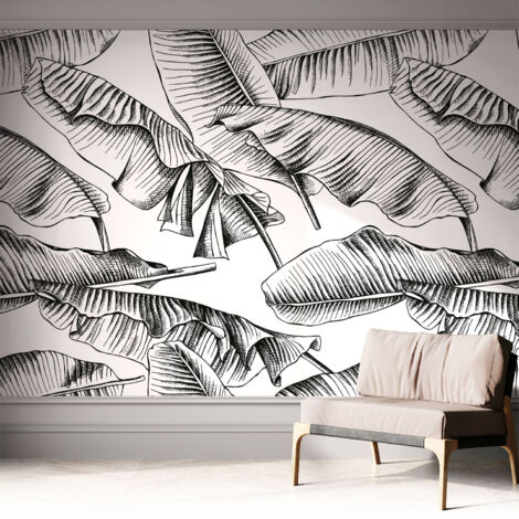 Fotomurale adesivo - parete decorativa - decorazione casa - stile moderno parete - Foglie di banano 312x219 cm