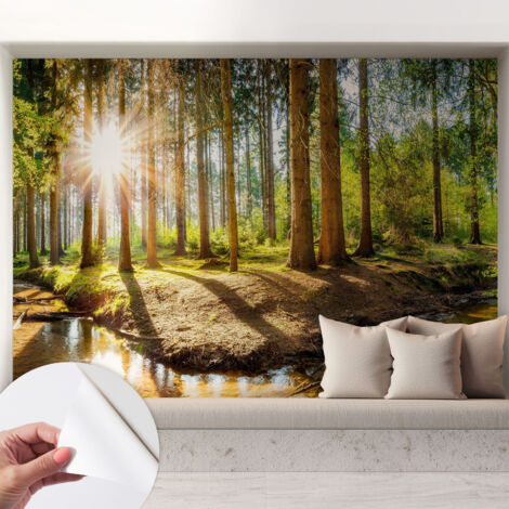 Fotomurale adesivo - parete decorativa - decorazione casa - stile moderno parete - Idillio boschivo 208x146 cm