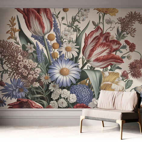 Fotomurale adesivo - parete decorativa - decorazione casa - stile moderno parete - Mazzo di fiori 312x219 cm
