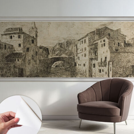Fotomurale adesivo - parete decorativa - decorazione casa - stile moderno parete - Panorama urbano 250x104 cm