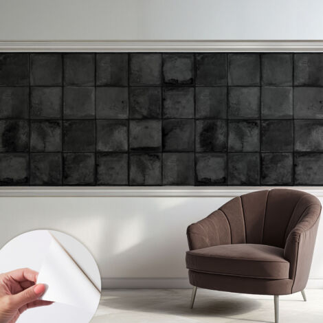 Fotomurale adesivo - parete decorativa - decorazione casa - stile moderno parete - Piastrelle grigie 250x104 cm