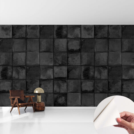 Fotomurale adesivo - parete decorativa - decorazione casa - stile moderno parete - Piastrelle grigie 416x254 cm
