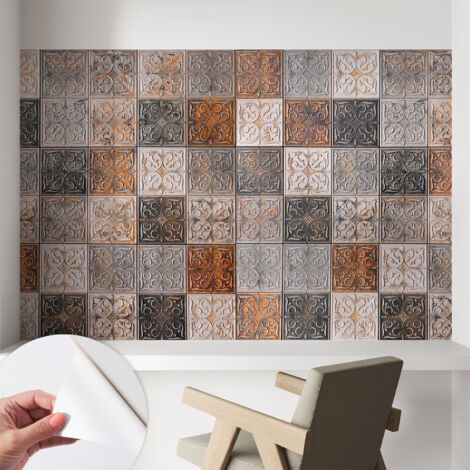 Fotomurale adesivo - parete decorativa - decorazione casa - stile moderno parete - Piastrelle ornamentali 104x70 cm