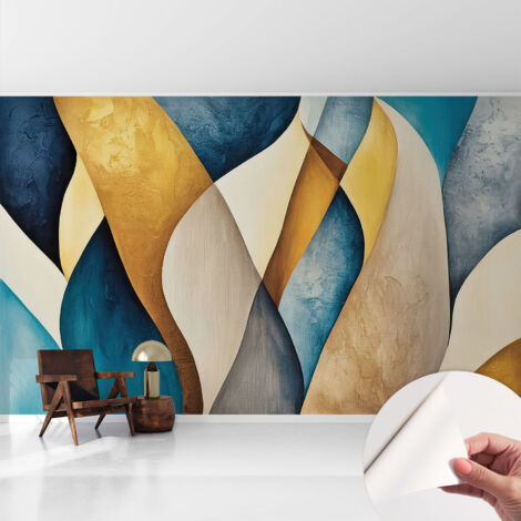 Fotomurale adesivo stickers - murali decorativo - soggiorno moderno - effetto realistico - Astrazione ondulata 416x254 cm