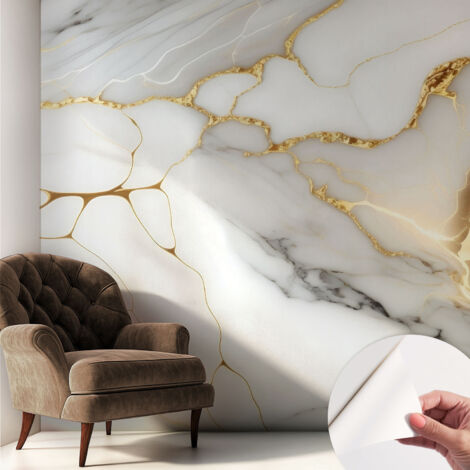 Fotomurale adesivo stickers - murali decorativo - soggiorno moderno - effetto realistico - Eleganza del marmo 250x250 cm