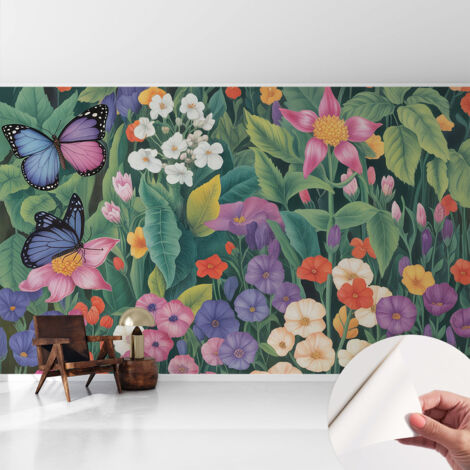 Fotomurale adesivo stickers - murali decorativo - soggiorno moderno - effetto realistico - Esplosione floreale 416x254 cm