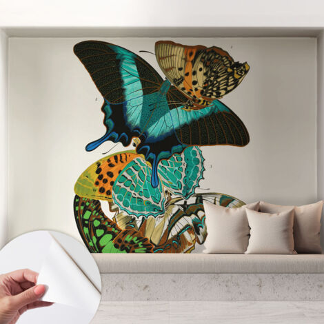Fotomurale adesivo stickers - murali decorativo - soggiorno moderno - effetto realistico - Farfalle colorate 208x146 cm