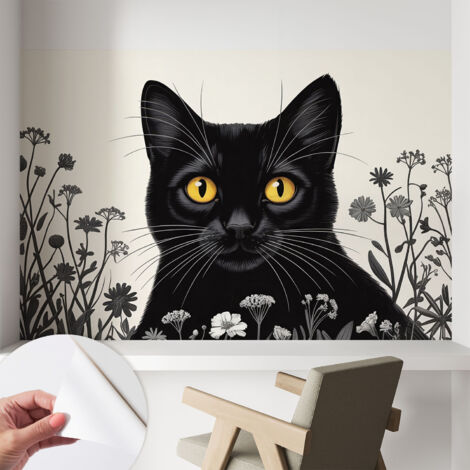 Fotomurale adesivo stickers - murali decorativo - soggiorno moderno - effetto realistico - Fiori di gatto 104x70 cm