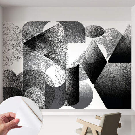 Fotomurale adesivo stickers - murali decorativo - soggiorno moderno - effetto realistico - Forme geometriche 152x104 cm