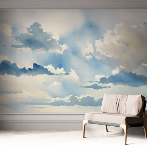 Fotomurale adesivo stickers - murali decorativo - soggiorno moderno - effetto realistico - Nuvole celesti 312x219 cm