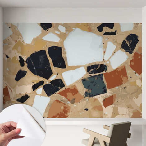 Fotomurale adesivo stickers - murali decorativo - soggiorno moderno - effetto realistico - Pietre rustiche 152x104 cm