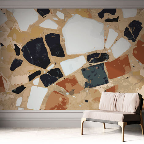 Fotomurale adesivo stickers - murali decorativo - soggiorno moderno - effetto realistico - Pietre rustiche 312x219 cm