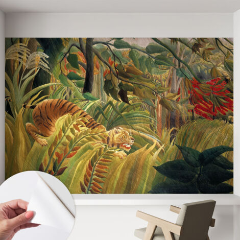 Fotomurale adesivo stickers - murali decorativo - soggiorno moderno - effetto realistico - Tigre esotica 152x104 cm