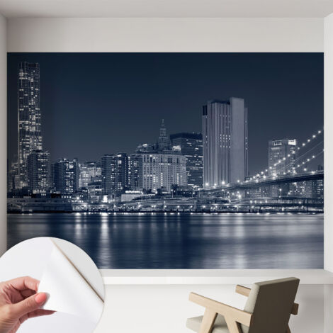 Fotomurale adesivo stickers - per camera da letto - per corridoio - decorazione casa moderna Città notturna 152x104 cm