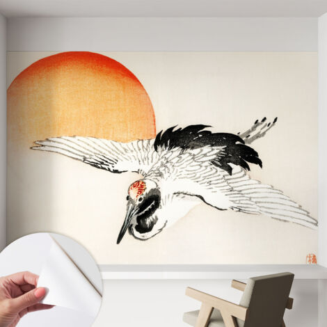 Fotomurale adesivo stickers - per camera da letto - per corridoio - decorazione casa moderna Elegante gru 152x104 cm