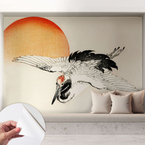 Fotomurale adesivo stickers - per camera da letto - per corridoio - decorazione casa moderna Elegante gru 208x146 cm