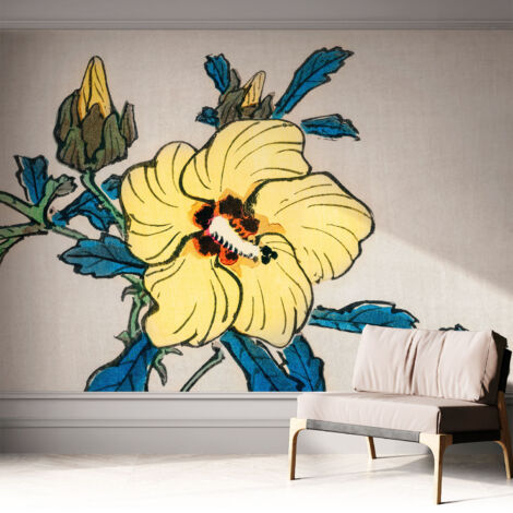 Fotomurale adesivo stickers - per camera da letto - per corridoio - decorazione casa moderna Fiore giallo 312x219 cm