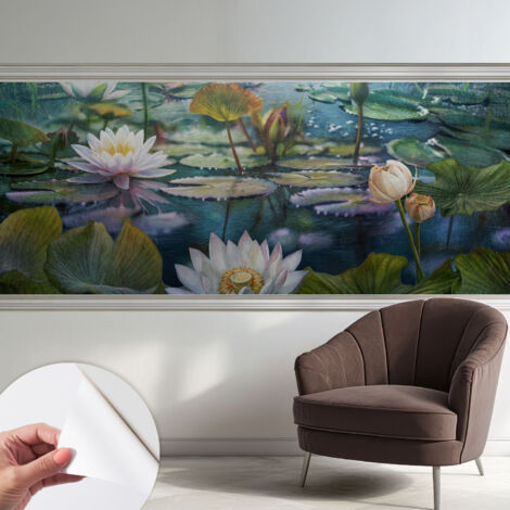 Fotomurale adesivo stickers - per camera da letto - per corridoio - decorazione casa moderna Fiori dello stagno 250x104 cm