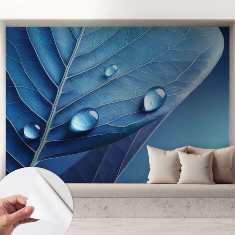 Fotomurale adesivo stickers - per camera da letto - per corridoio - decorazione casa moderna Foglia blu 208x146 cm