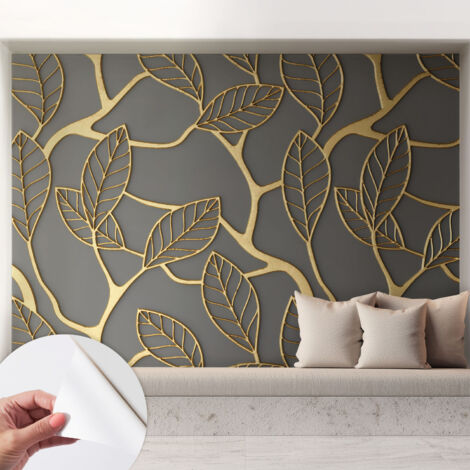 Fotomurale adesivo stickers - per camera da letto - per corridoio - decorazione casa moderna Foglie eleganti 208x146 cm