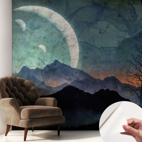 Fotomurale adesivo stickers - per camera da letto - per corridoio - decorazione casa moderna Paesaggio notturno 250x250 cm