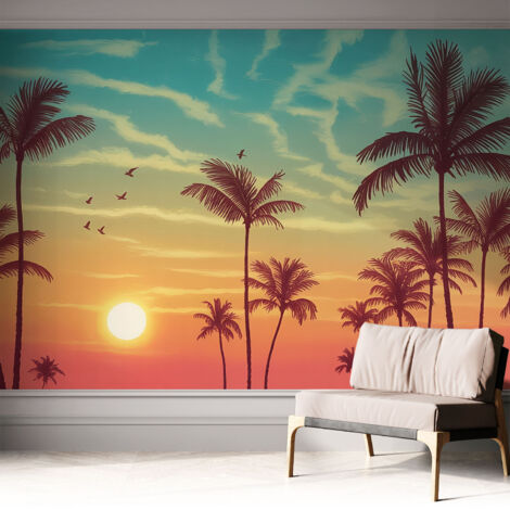 Fotomurale adesivo stickers - per camera da letto - per corridoio - decorazione casa moderna Paesaggio tropicale 312x219 cm