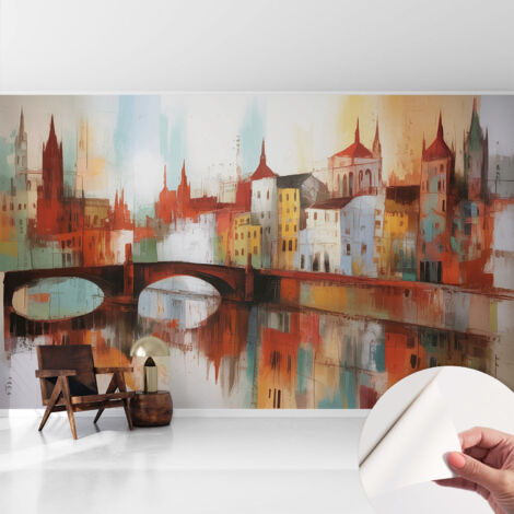 Fotomurale adesivo stickers - per camera da letto - per corridoio - decorazione casa moderna Paesaggio urbano 416x254 cm