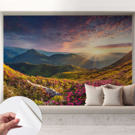 Fotomurale adesivo stickers - per camera da letto - per corridoio - decorazione casa moderna Panorama di montagna 208x146 cm