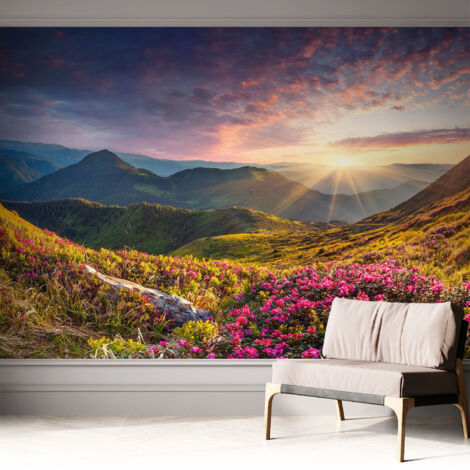 Fotomurale adesivo stickers - per camera da letto - per corridoio - decorazione casa moderna Panorama di montagna 312x219 cm