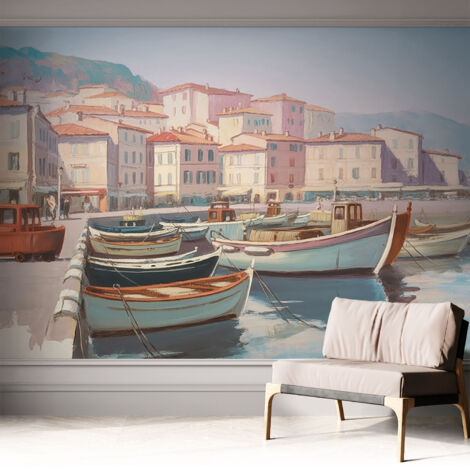Fotomurale adesivo stickers - per camera da letto - per corridoio - decorazione casa moderna Porto sul mare 312x219 cm