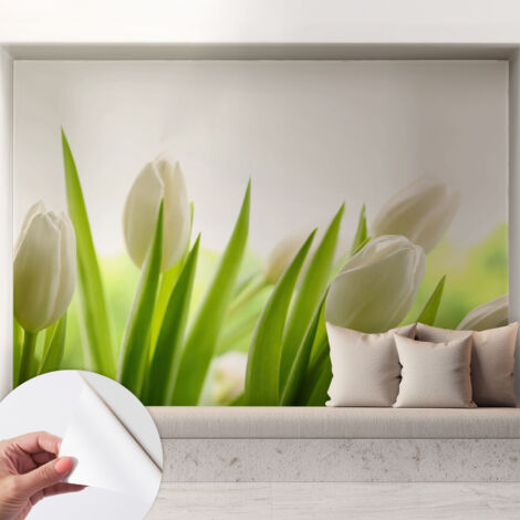 Fotomurale adesivo stickers - per camera da letto - per corridoio - decorazione casa moderna Tulipani bianchi 208x146 cm