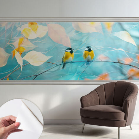 Fotomurale adesivo stickers - per camera da letto - per corridoio - decorazione casa moderna Uccelli primaverili 250x104 cm