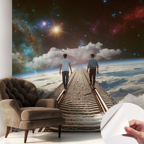 Fotomurale adesivo stickers - per camera da letto - per corridoio - decorazione casa moderna Viaggio cosmico 250x250 cm