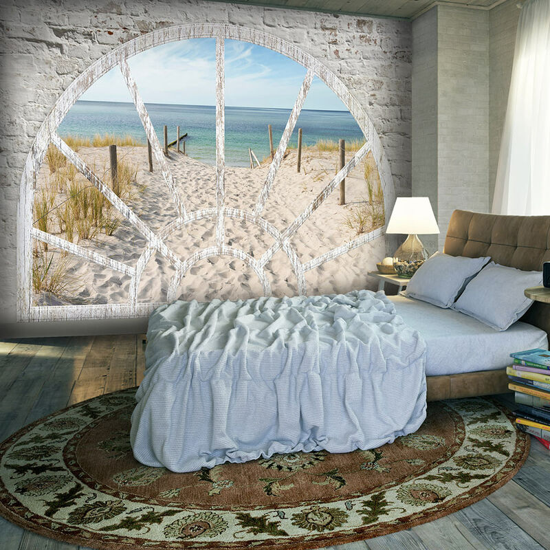 Image of Fotomurale adesivo - Window View - Beach - 98x70
