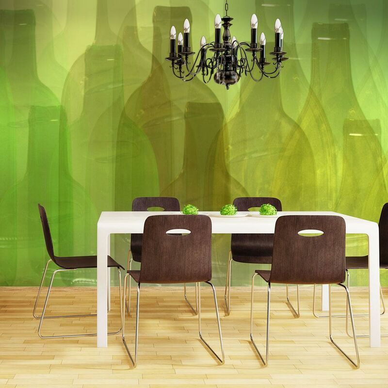 Fotomurale - Bottiglie Verdi 250x193cm Carta da