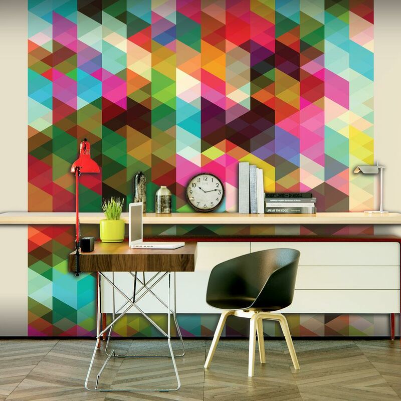 Fotomurale - Colourful Geometry 300x231cm Carta da...